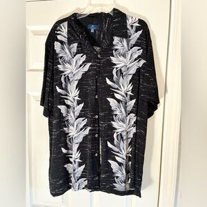 George Mens Black and White Button-Up Shirt